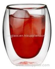 350ML Heat Resistant Hand Blown Double Wall Glass Caf Mocha Coffee Cup