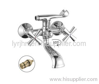 Dual handles wall-mounted bath mixer