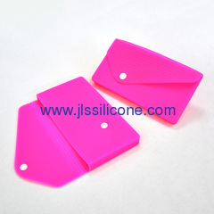 Envelope shaped silicone wallet bag