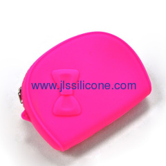 Bow tie silicone cosmetic bag and wallet case