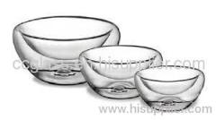 Mouth blown Double wall Glass Bowls