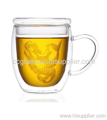 Highly Transparent Insulated Double Wall Glass Tea Cups
