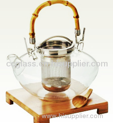 Wholesales Insulated Mouth Blown Glass Teapot Coffee Pot