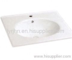 Featheredge basin of ceramic