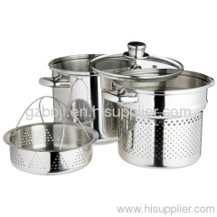 Mirror polish 4pcs stainless steel pasta pot