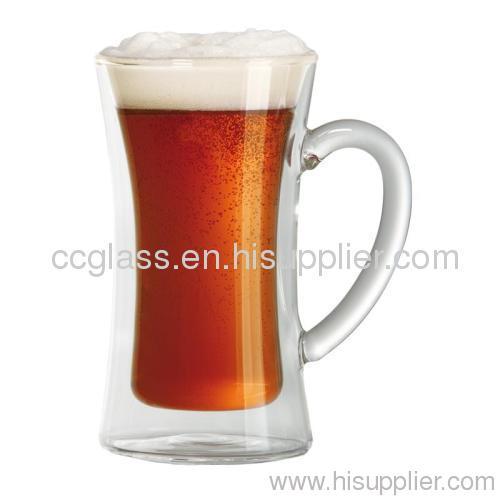 Pure Mouth Blown Double Wall Glass Beer Glasses
