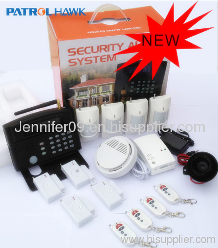 monitor&wireless audio intercom gsm security wireless smart security alarm system with LCD diaplay and keypad