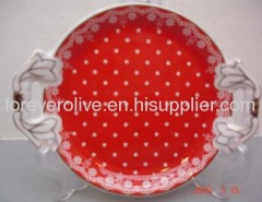 round ceramic plate with decal for Various Size