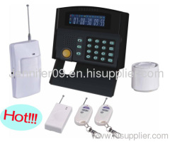 LCD display and keypad monitor and intercom auto dial smart wireless home alarm system with smoke detector