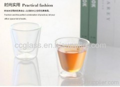 Pyrex Hand Made Double Wall Glass Tea Cups