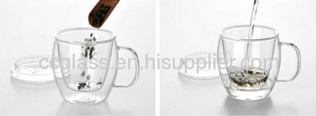 Hand Blown Insulated Borosilicate Glass Tea Cups
