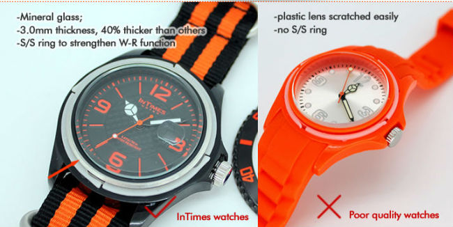 custom watches 44mm IT-057N plastic case nylon bracelet Japan Movt. From Intimes brand custom watches collection