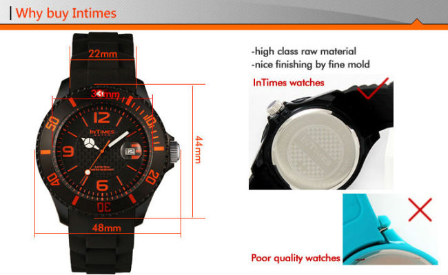 2013 china watches Intimes 44mm for men Japan movt plastic case 5ATM