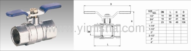 Horizontal Brass Butterfly Handle Two General Formula Hard Seal Ball Valve