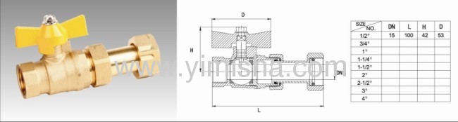 Brass Butterfly Handle Two General Formula Hard Seal Ball Valve with Flex Conuedor