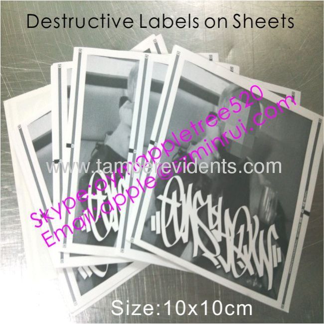 Custom Big Size Fragile Eggskin Labels,Destructive Tamper Proof Sticker with UV inks,Make Your Own Security Stickers