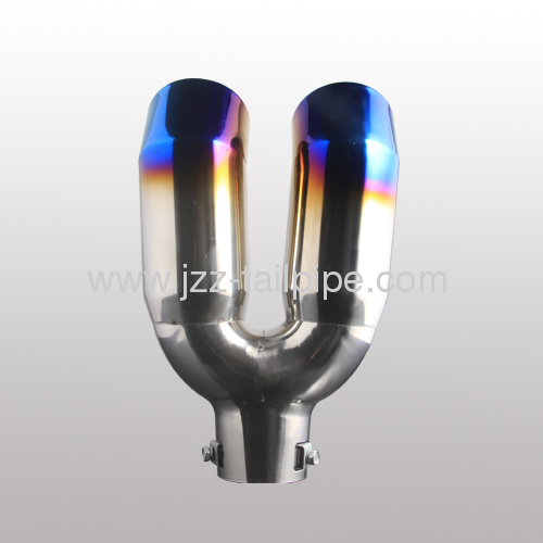 Universal stainless steel blue dual car tail pipe