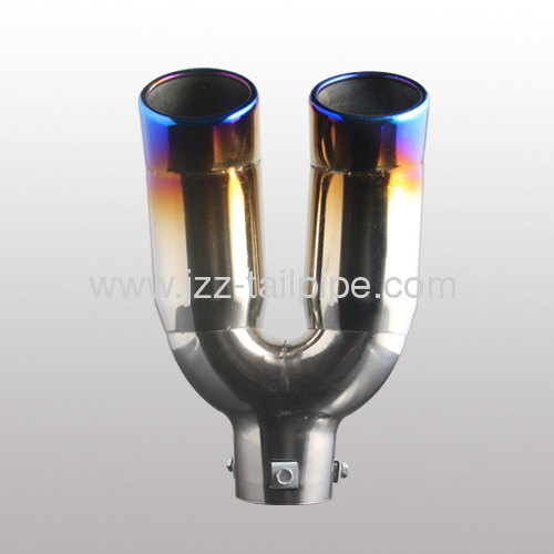 Universal stainless steel blue dual car tail pipe