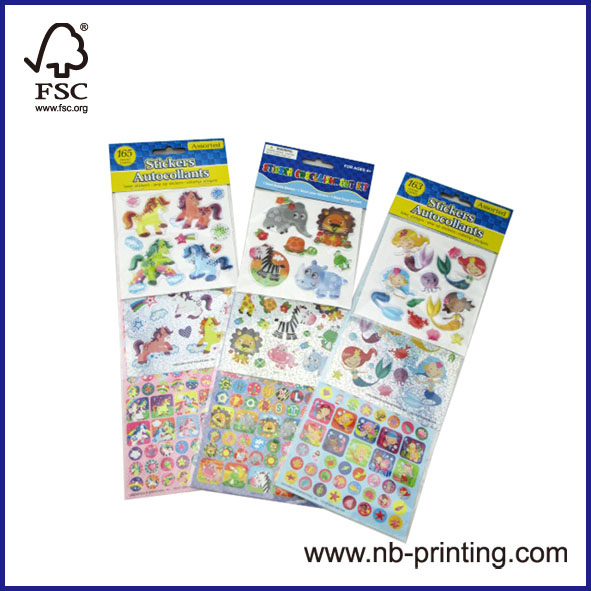carton PVC foam/puffy & paper stickers for children ECO-friendly