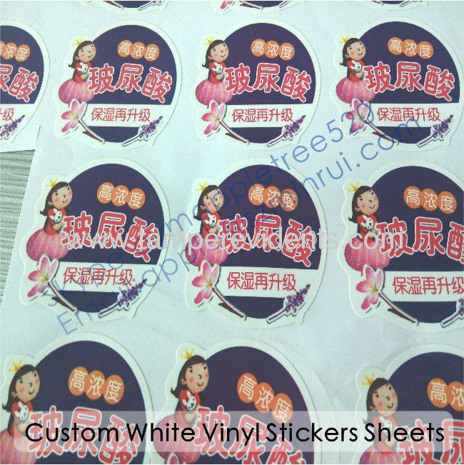 Custom Printing PVC Labels for Warning,Single Color Printed Round PVC Sticker,Waterproof and Durable PVC Product Labels