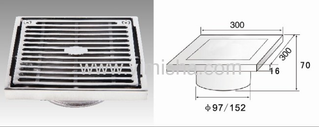 YIMISHA High Grade Square Casting Stainless Steel Floor Drain 