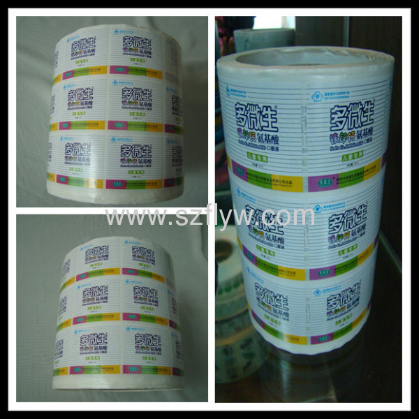 Custom Roll Artpaper 4C Pill Bottle Label For Labeler