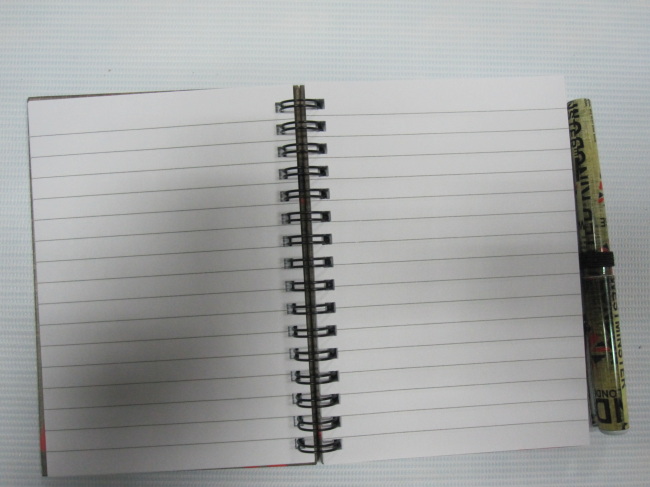 A6 6 subjectcollege ruled hardcover spiral notepad/notebook with pen set