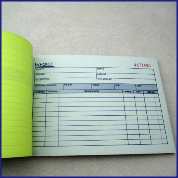 fashion carbonless invoice book