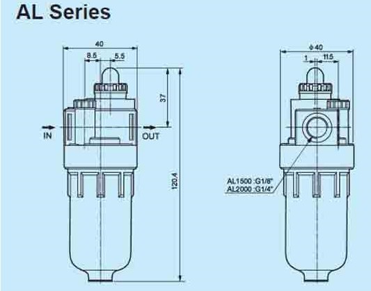 SMC type pneumatic air lubricator AL2000-2
