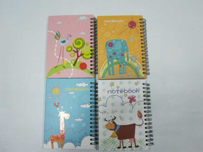 cute A6 4 subject college ruled hardcover notepad/notebook