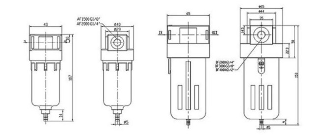 Air Source Treatment Unit Air Filter AF2000-1