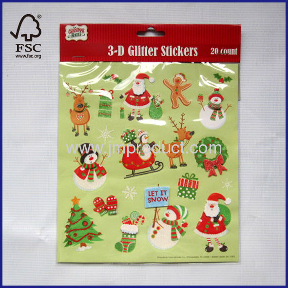 3D glitter stickers 20 count