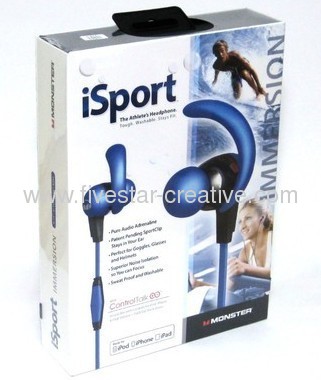 Monster iSport Blue Immersion In-Ear Headphones with ControlTalk