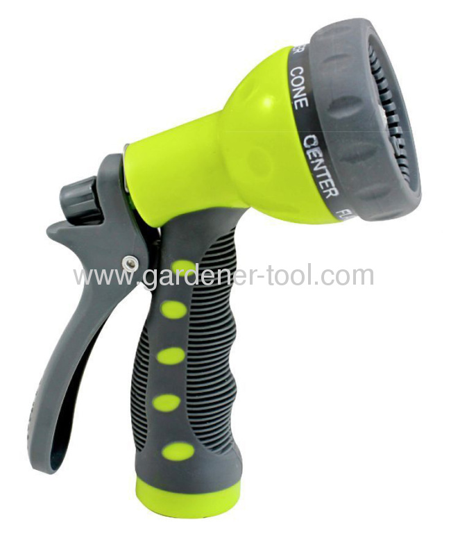 Plastic 7-Pattern Water Spray Nozzle Include Trigger nozzle,Hose Connector and Tap connector