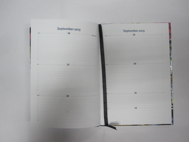 A5 3 subject hardcover hardbound notebook/agenda/planner 