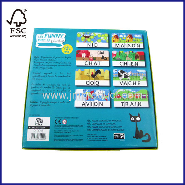 Learningcard puzzle for 3-6 ages kids