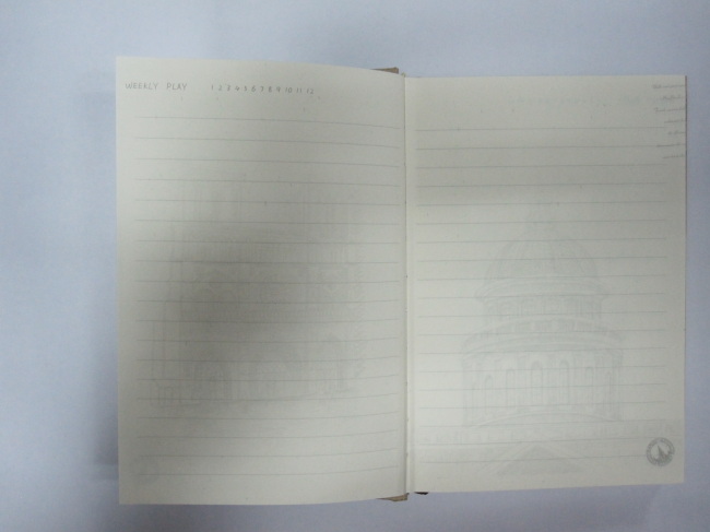 2 subject hardbound round back diary/notebook