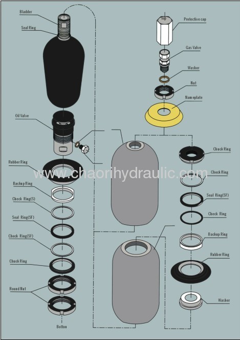 50L stainless steel bladder accumulator