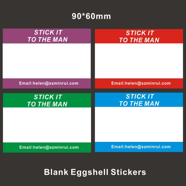 High Quality Strong Adhesive Blank Eggshell Sticker,Tamper Evident Destructive Vinyl Security Label For Warning Use