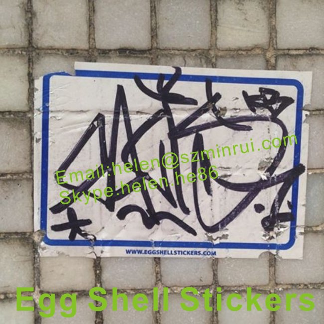 High Quality Strong Adhesive Blank Eggshell Sticker,Tamper Evident Destructive Vinyl Security Label For Warning Use