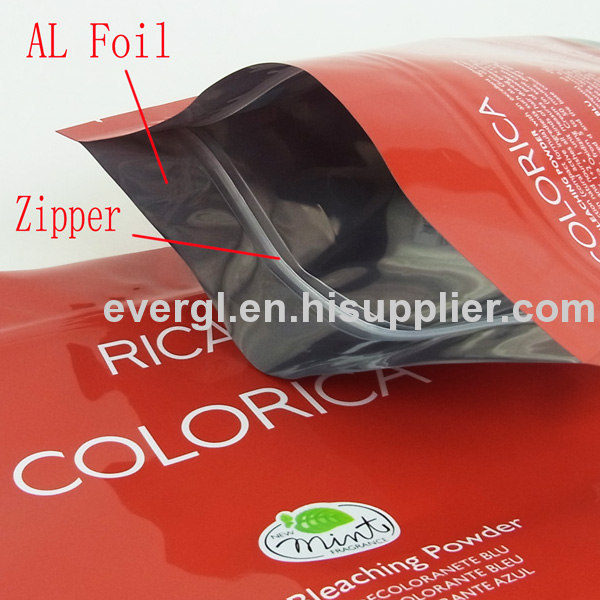 stand up cosmetics aluminum foil pouches