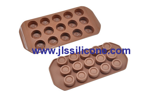 round silicone chocolate molds with 15 cavities