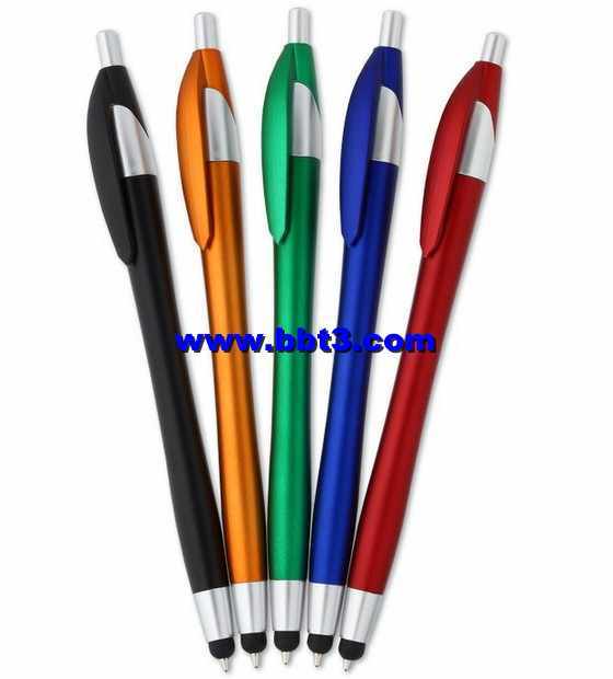 Promotional slim plastic ballpen with stylus point