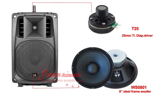 8Plastic Cabinet Passive / Active Speaker Box PU08/PU08A