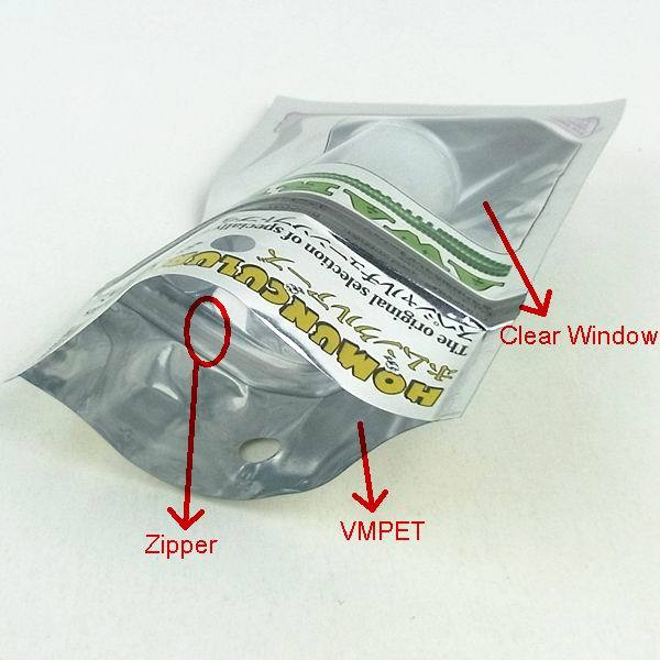 Front transparent aluminum foil packaging bag