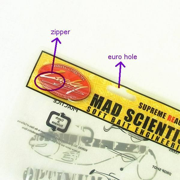 Customer printed zipper plastic packaging fishing lure