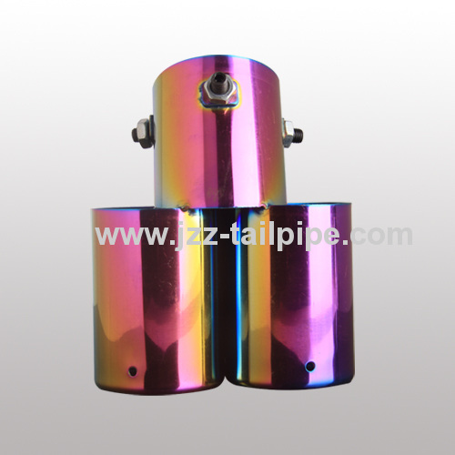 Colorful Universal stainless steel flexible dual automobile exhaust tip