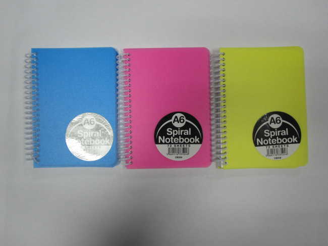 A6 3 subject college ruled PP cover notepad/notebook