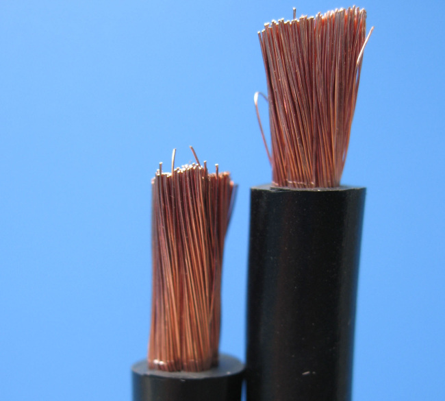 Copper conductor rubber insulated flexible welding cable