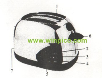 2-Slice toaster Stainless steel housing